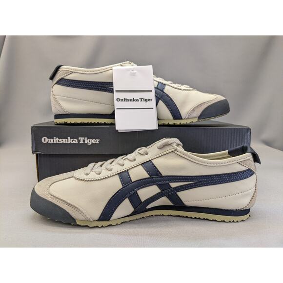 Onitsuka Tiger MEXICO 66 Leather 1183C102-200 Birch/Peacoat Unisex Size 7.5 - Picture 3 of 12